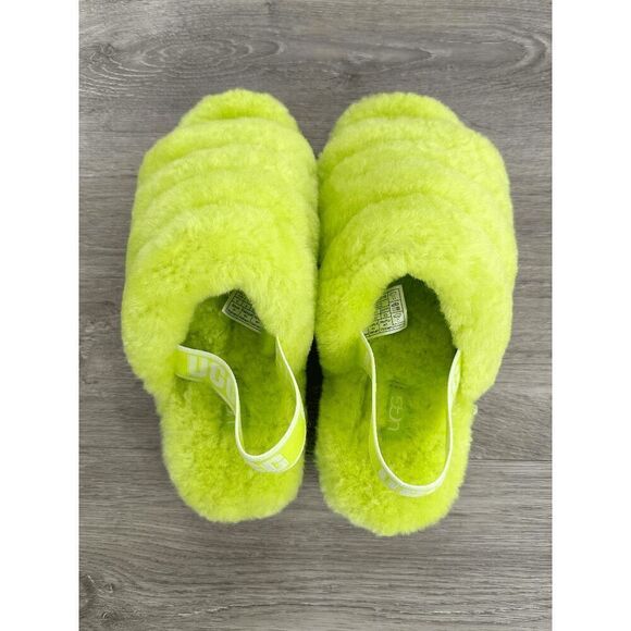 UGG Women's Fluff Yeah Slide Sandals - Key Lime 6M - Picture 3 of 11